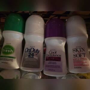 Avon Fresh Deodorant Set with Green and Purple Caps